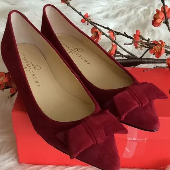 💞IVANKA TRUMP💞Abello dark red suede - Picture 3 of 16